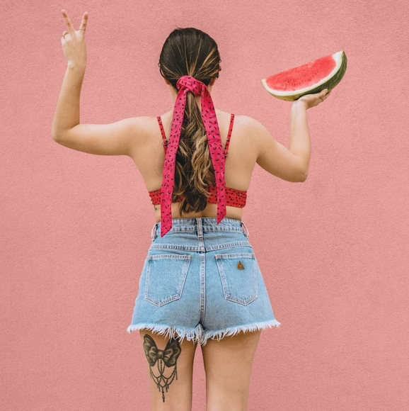 A Brand Denim Shorts - Picture 4 of 4